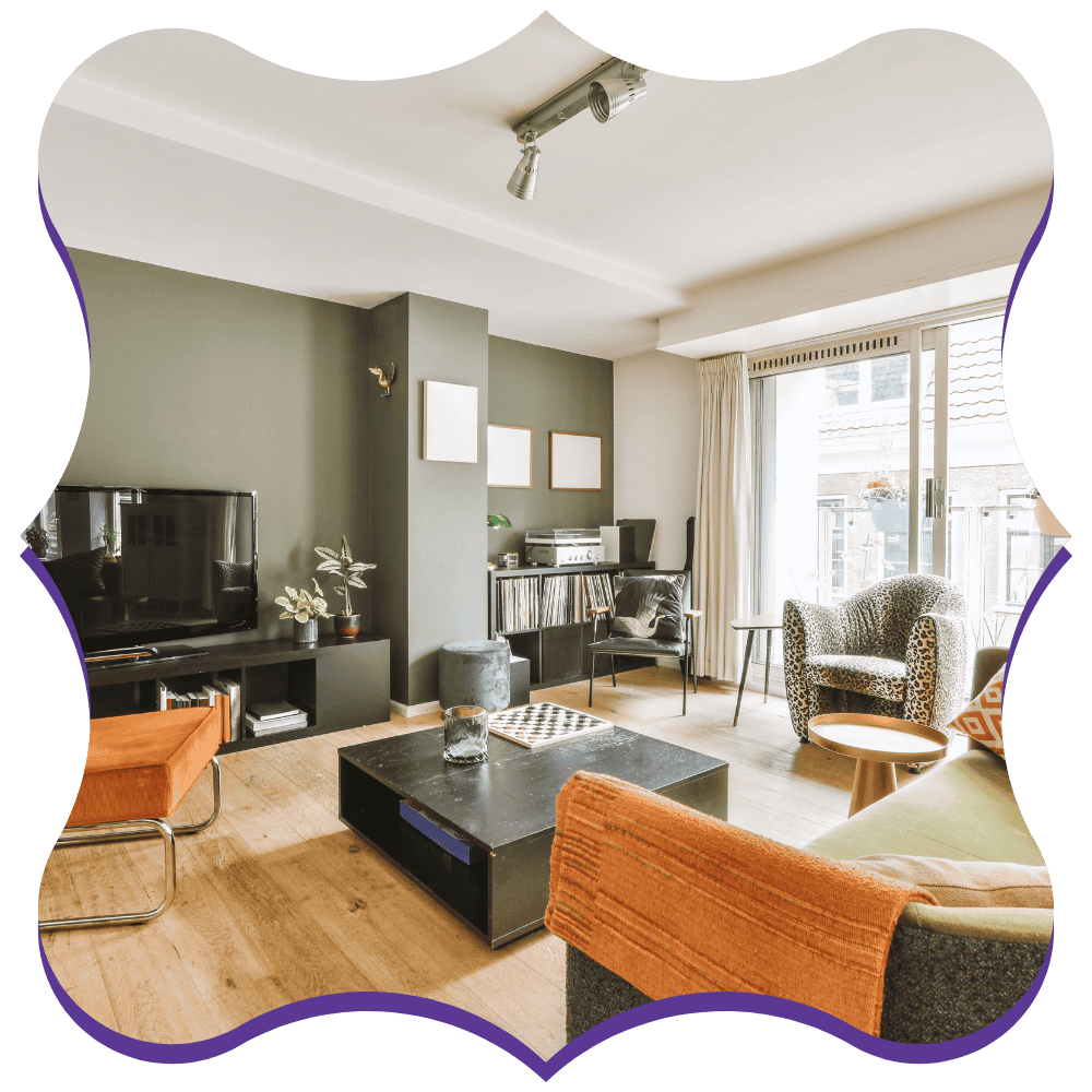Clean and tidy living room after a professional apartment cleaning service